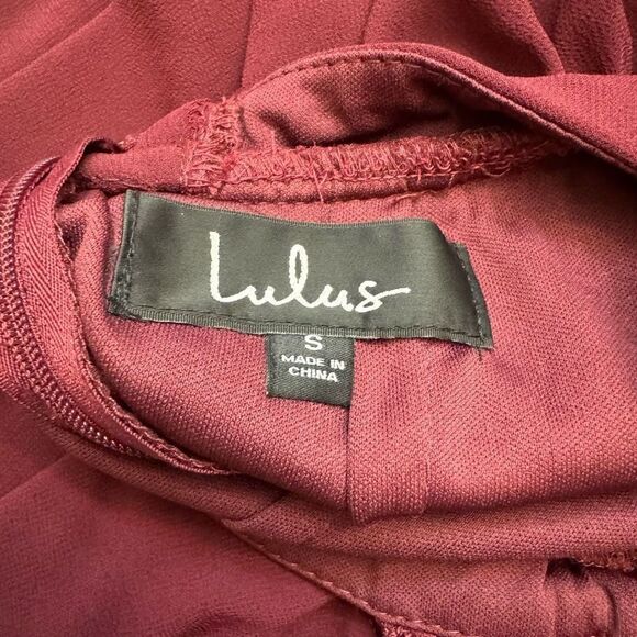 Lulus Awaken My Love Long Sleeve Lace Maxi Dress Burgundy Size Small - Picture 6 of 8